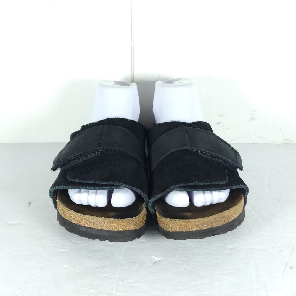 Birkenstock Women's Kyoto US7 EU38 Black Suede Nubuck Slip-On Slide sandals - Picture 2 of 16